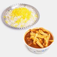 چلو خورشت قیمه سیب زمینی