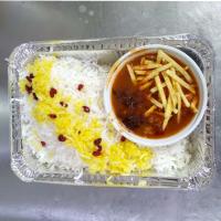 چلو خورشت قیمه سیب زمینی