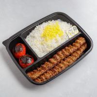 چلو کباب کوبیده زعفرانی