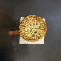 پیتزا مرغ و قارچ آمریکایی