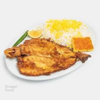 چلو ماهى قزل آلا (سرخ شده)