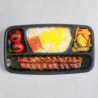 چلو کباب کوبیده دو سیخ