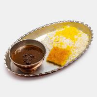 چلو خورشت فسنجان با مرغ
