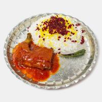 زرشک پلو با مرغ سس پز