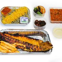 سبزی پلو باماهی کبابی