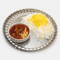 چلو خورشت قیمه سیب زمینی