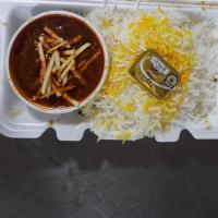 چلو خورشت قیمه سیب زمینی