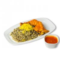 باقالی پلو با مرغ