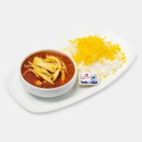 چلو خورشت قیمه سیب زمینی (400 گرم خورشت)