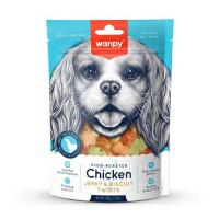 تشویقی سگ ونپی مرغ جرکی و بیسکویت توییست 100 گرم