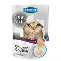 پوچ گربه فنبی طعم مرغ و ماهی کاد در شیر بز