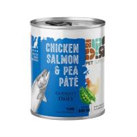کنسرو پته گربه دی پی اس با طعم مرغ و سالمون و نخود فرنگی 800 گرم