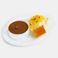 چلو خورشت قورمه سبزی معمولی