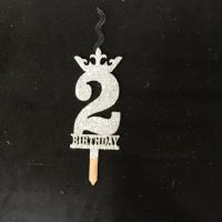 شمع تولد 2 نقره ای