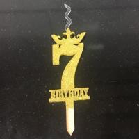 شمع تولد عدد 7 طلایی