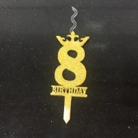 شمع تولد عدد 8 طلایی