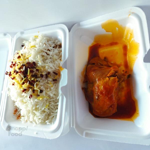چلو ران مرغ سس پز