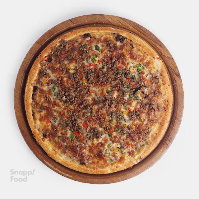 پیتزا گوشت و قارچ ایتالیایی (دو نفره)