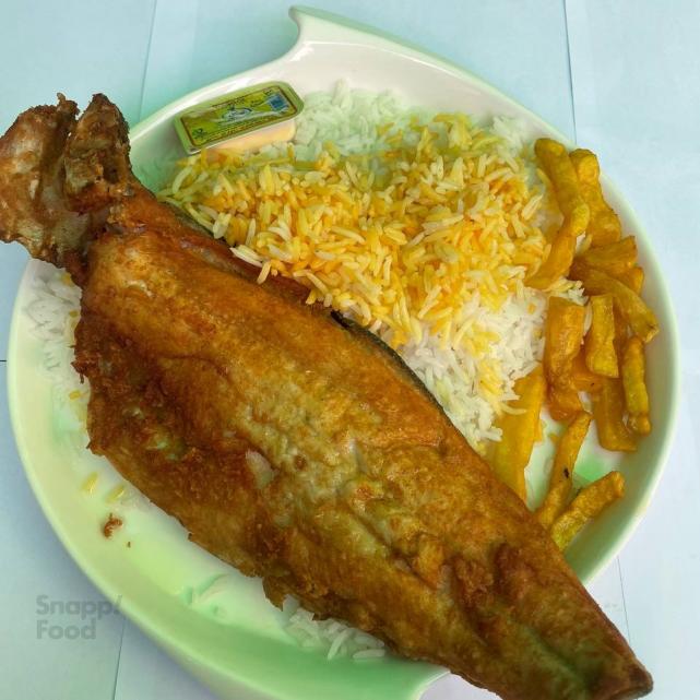 چلو ماهی قزل آلا سرخ شده