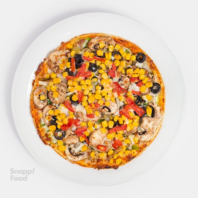 پیتزا سبزیجات با ژامبون مرغ