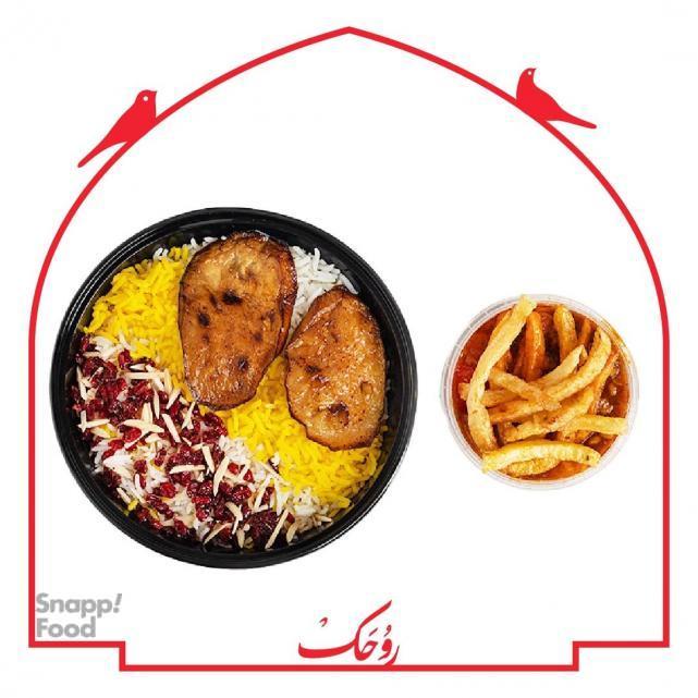 چلو خورشت قیمه‌ نذری ( جمع و جور )