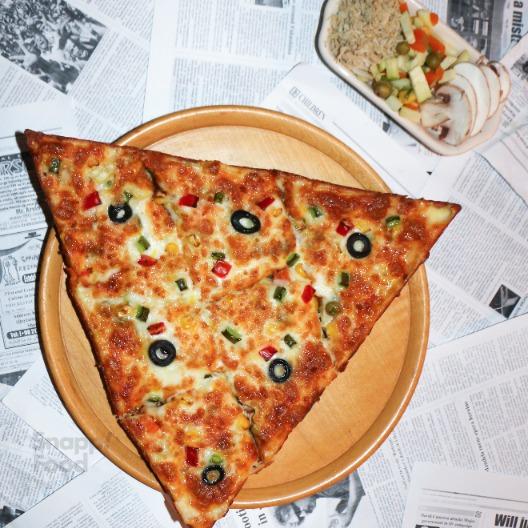 پیتزا مرغ با سبزیجات آمریکایی (یک نفره)
