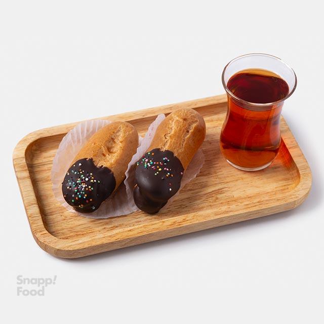 شیرینی نان خامه ای سر شکلاتی