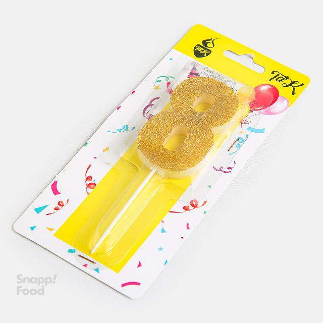 شمع اکریلی طلایی عدد