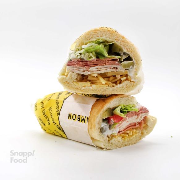 50 گرم ژامبون مرغ و 50 گرم ژامبون گوشت