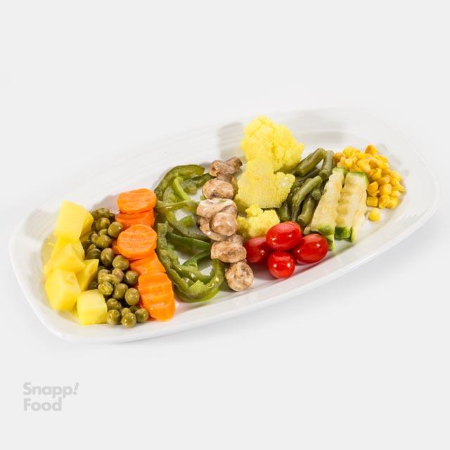 بشقاب سبزیجات با فیله
