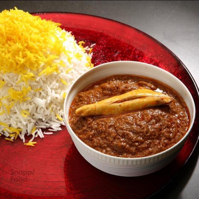 چلو خورشت فسنجان با گوشت